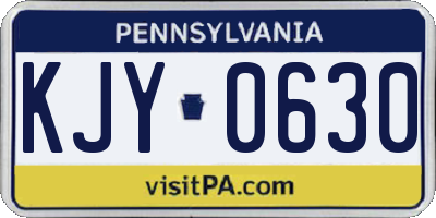 PA license plate KJY0630