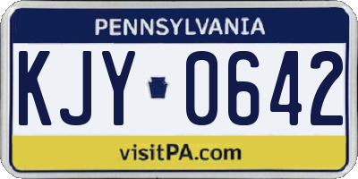 PA license plate KJY0642