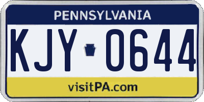 PA license plate KJY0644