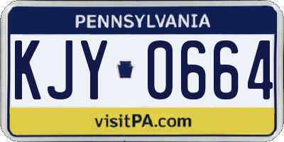 PA license plate KJY0664