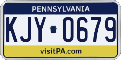 PA license plate KJY0679