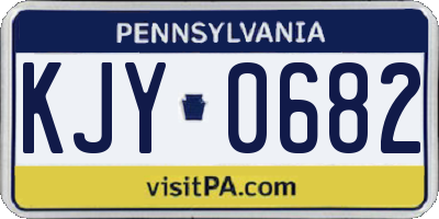 PA license plate KJY0682