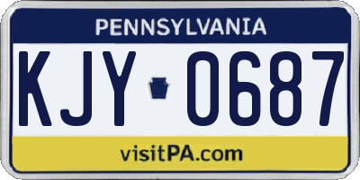 PA license plate KJY0687