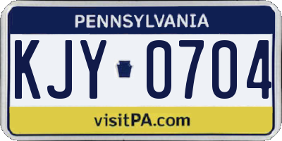 PA license plate KJY0704