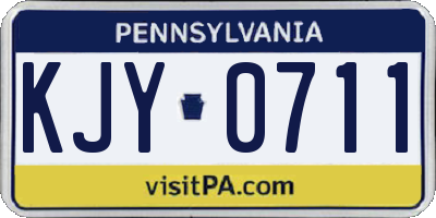 PA license plate KJY0711