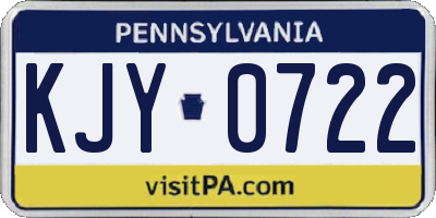 PA license plate KJY0722