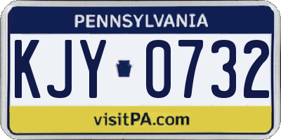 PA license plate KJY0732