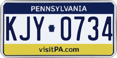 PA license plate KJY0734