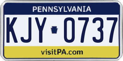 PA license plate KJY0737