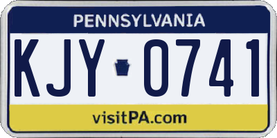PA license plate KJY0741