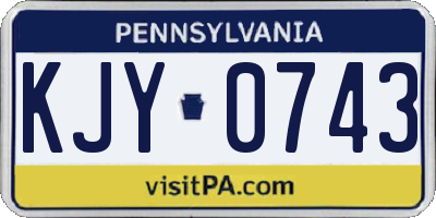PA license plate KJY0743