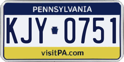 PA license plate KJY0751