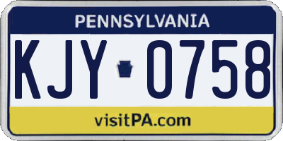 PA license plate KJY0758