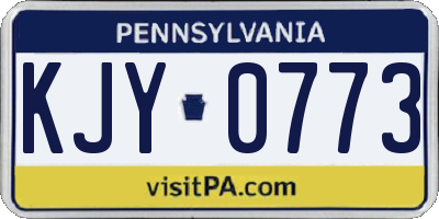 PA license plate KJY0773