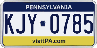 PA license plate KJY0785