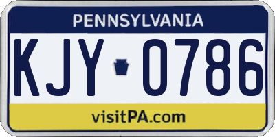 PA license plate KJY0786