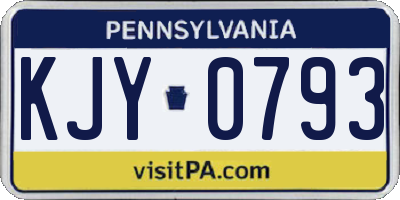 PA license plate KJY0793