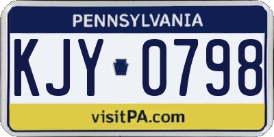 PA license plate KJY0798