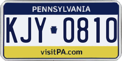 PA license plate KJY0810
