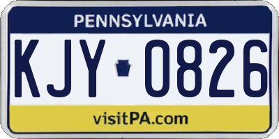 PA license plate KJY0826