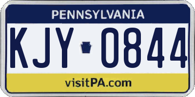 PA license plate KJY0844