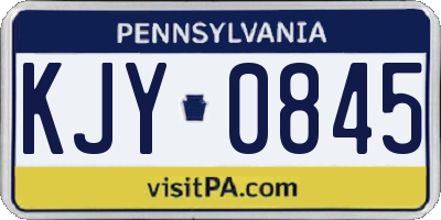 PA license plate KJY0845