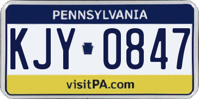 PA license plate KJY0847