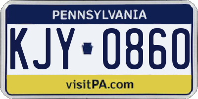 PA license plate KJY0860