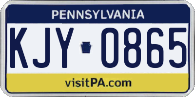 PA license plate KJY0865