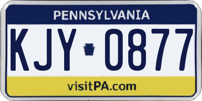 PA license plate KJY0877