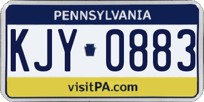 PA license plate KJY0883
