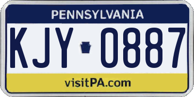 PA license plate KJY0887