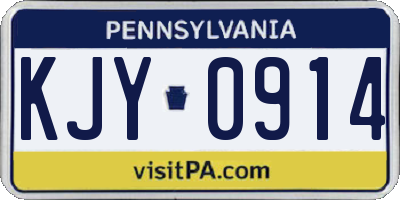 PA license plate KJY0914