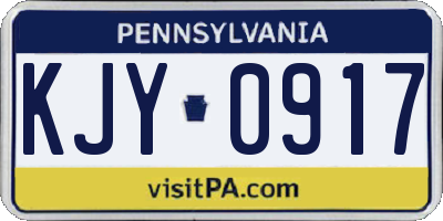 PA license plate KJY0917