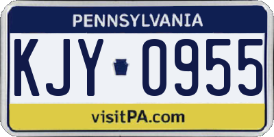 PA license plate KJY0955
