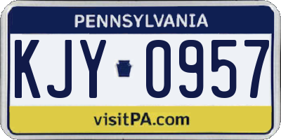 PA license plate KJY0957