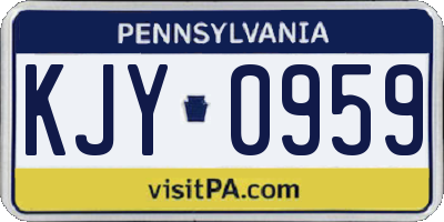 PA license plate KJY0959