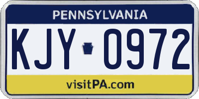 PA license plate KJY0972