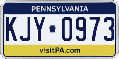PA license plate KJY0973