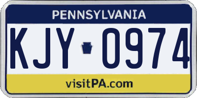 PA license plate KJY0974