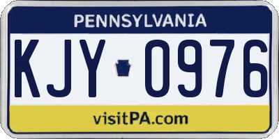 PA license plate KJY0976