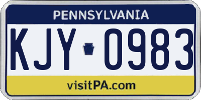 PA license plate KJY0983