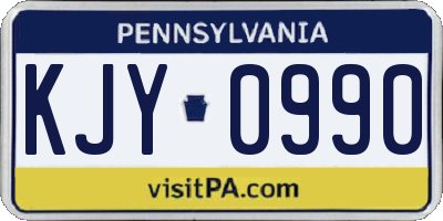 PA license plate KJY0990