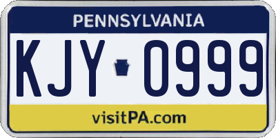 PA license plate KJY0999