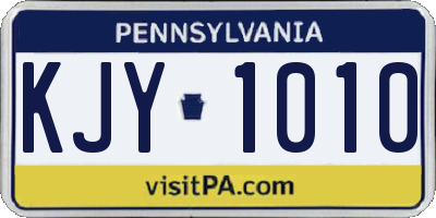 PA license plate KJY1010