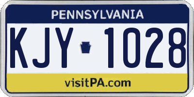 PA license plate KJY1028