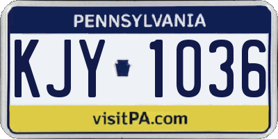 PA license plate KJY1036