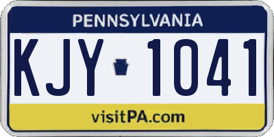 PA license plate KJY1041