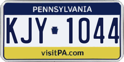 PA license plate KJY1044