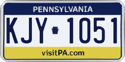 PA license plate KJY1051